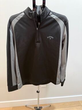 Callaway Black and Gray Quarter-Zip Golf Pullover